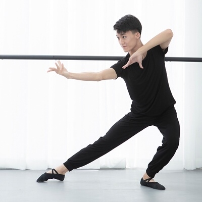 男士舞蹈上衣中国舞现代舞练功短袖成人宽松形体现代舞服装