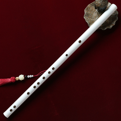 正品白色笛子古风初学一节竹笛cos顾昀表演笛子