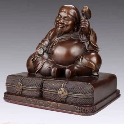 李居明开光财神摆件铜大黑天坐像密宗佛像八运摆件