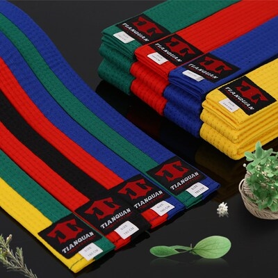 订制蓝带跆拳道腰带级别黑色成人黄绿柔道用品跆拳道道带