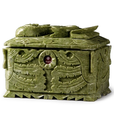 骨灰盒玉石蓝田汉白玉精雕雕刻石雕精工骨灰盒