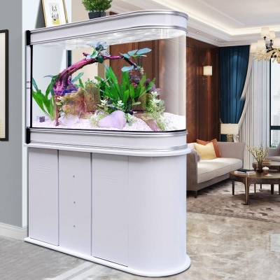 带鱼鱼缸隔断大厅客厅餐厅分隔创意卫生间玄关鱼缸