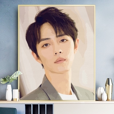 色画简约装饰肖装饰现代图画数字diy油画肖战diy