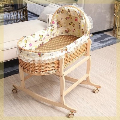 婴儿手提车载圆形神器通用摇篮竹子竹制老式摇篮