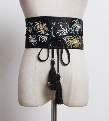 复古文艺多用途百搭刺绣绣花流苏腰带腰封腰带