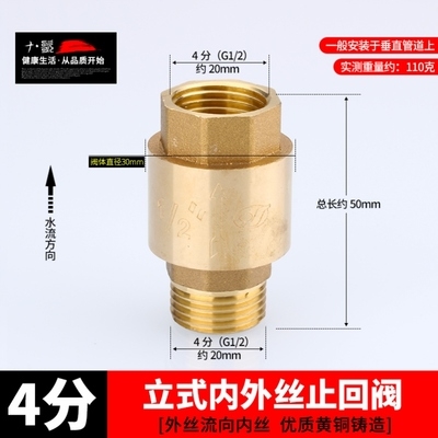 燃气6分热水器进水回水止逆单向阀自来止回阀