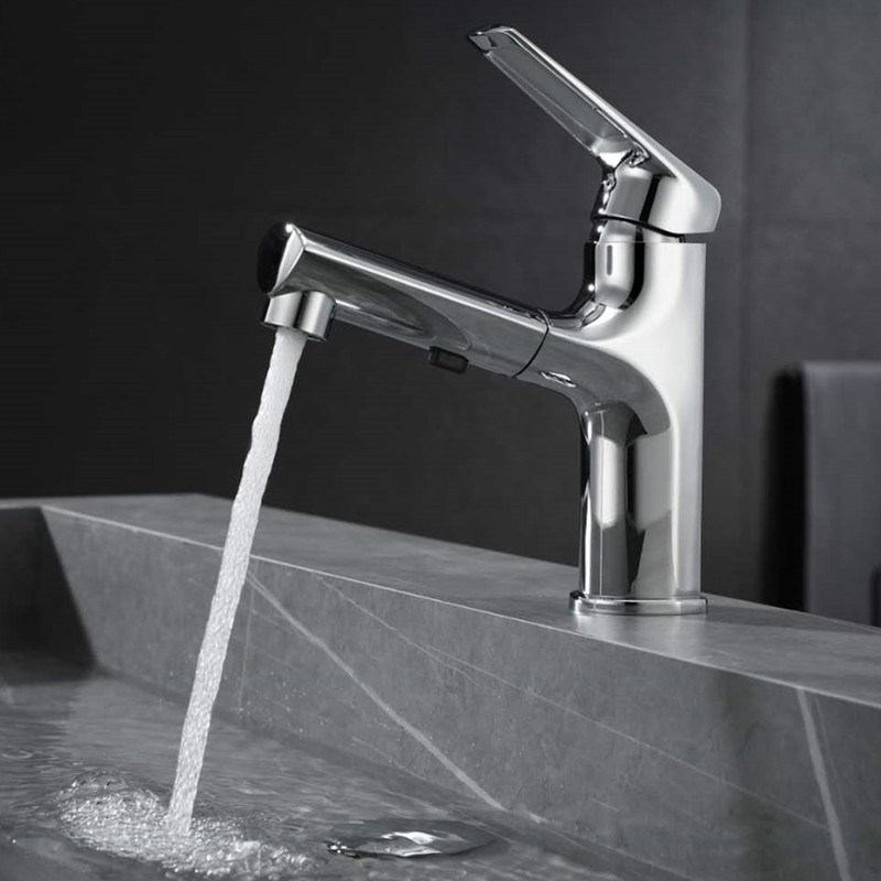 德国当代高端灰色面盆水龙头冷热卫生间台下盆抽面盆龙头