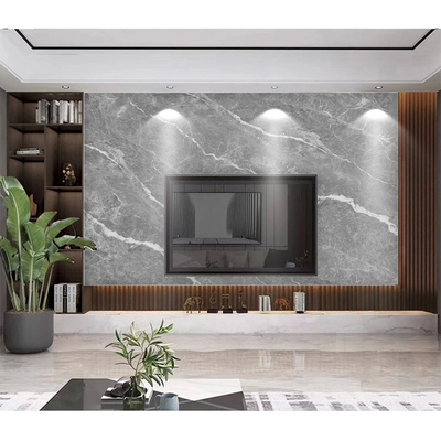 墙布壁纸现代简约灰色大理石客厅电视背景墙高档家用定制壁画
