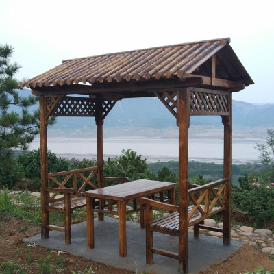 院内凉亭户外防腐庭院实木简易亭子防腐木