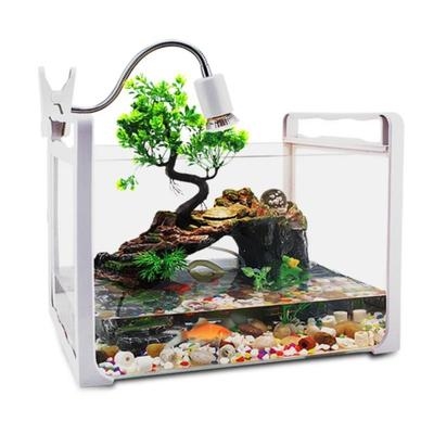 玻璃鱼缸裸缸家用小型乌龟加厚补光个性盆景鱼缸