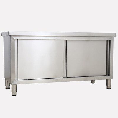 整体焊接案板推拉门专用打荷台切菜厨房储物柜不锈钢工作台