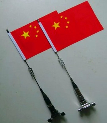 天线车载小红红旗车用外置汽车旗杆夹边支架车用天线