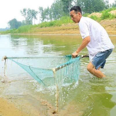 鱼网渔网拦河河网手推老式三角不锈钢捞鱼网兜鱼网