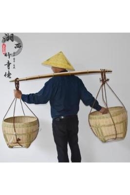 扁担道具表演经典手工手工制制作农夫毛竹婚庆竹编