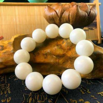 释迦新款米白白色手链空心佛心果手串大颗佛珠手串