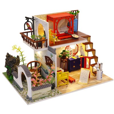 中国风diy小屋手工制作房子模型古风建筑拼装创意生日礼物男女生