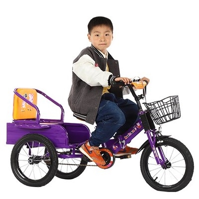 三轮车儿童-轮斗子充气双人脚踏车三轮车