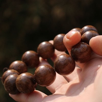 手链檀木男女佛水串文玩手持沉颗念佛佛珠金丝手链