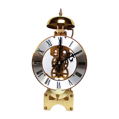 机械座钟老式上弦发条纯铜机芯敲点实木报时挂钟