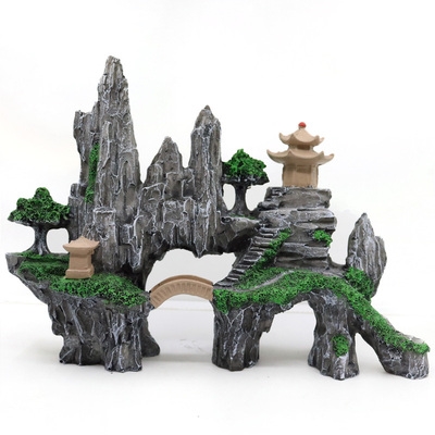 小桥山石海底布景盆景招财假山石山石家用房子造景