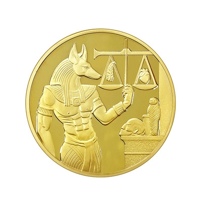 金币玩古纪念硬币单努文化阿文比斯死神埃及摆件