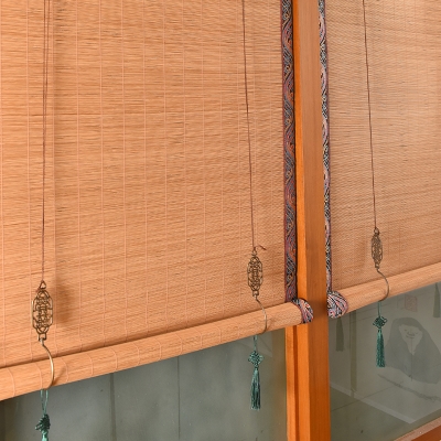 铜钩竹帘卷帘窗帘门帘隔断禅意装饰玄关古风卷帘