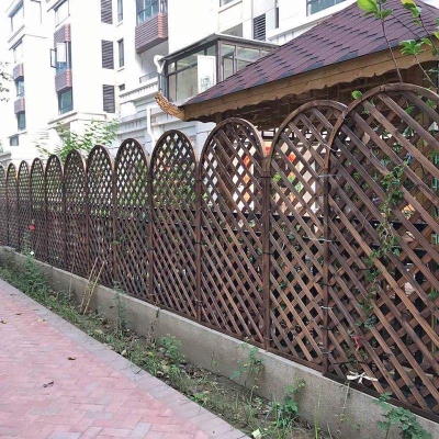 户外别墅防护栏扎露台防腐木半圆形网格花架栅栏围栏篱笆花园小院