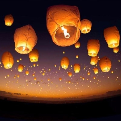 花灯古风礼物流光荷花天灯明灯发光孔明灯手工孔明灯