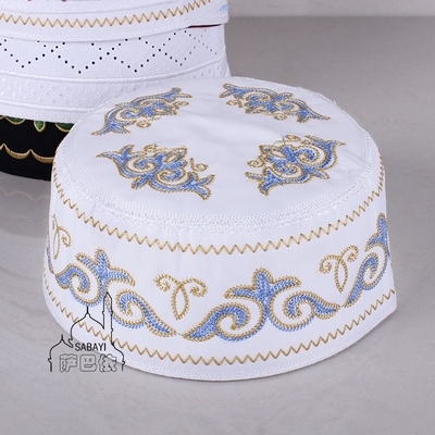 新疆帽子儿童特色哈萨克族小花男士花白帽子