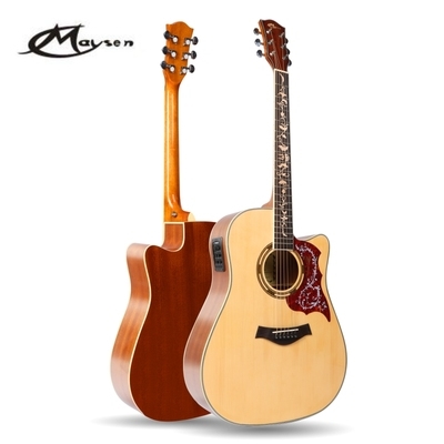 吉他精品戴森电木两用民谣40寸41寸木吉初学者吉他-民谣吉他
