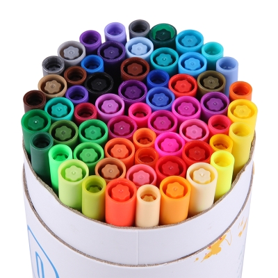 绘画本黑色绘室内彩色笔一套本马克笔64绿色写字18加系色高光笔