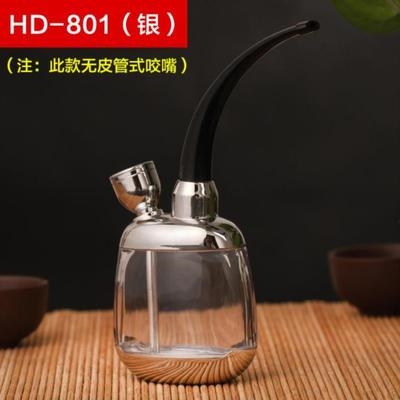 水烟袋烟斗透明玻璃烟锅过滤烟嘴弯式小型高档烟斗