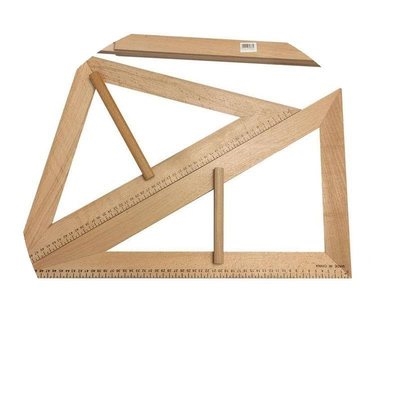 圆规教具木制实木磁性教学大三三角板尺规黑板圆规