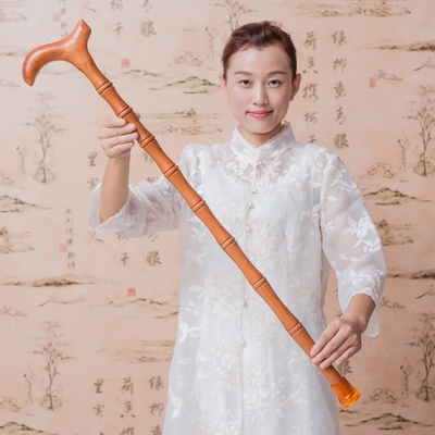 龙头桃木雕刻拐杖长佘太君大号手杖权杖戏曲木雕