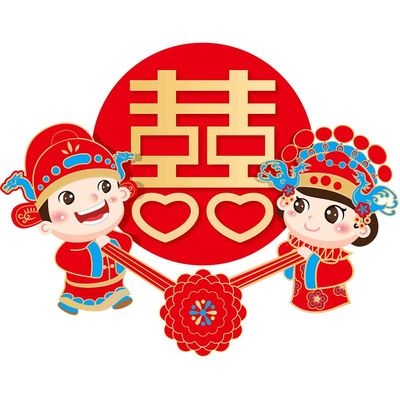 婚房喜字字贴新婚新款窗花嫁妆墙贴门上囍字喜字