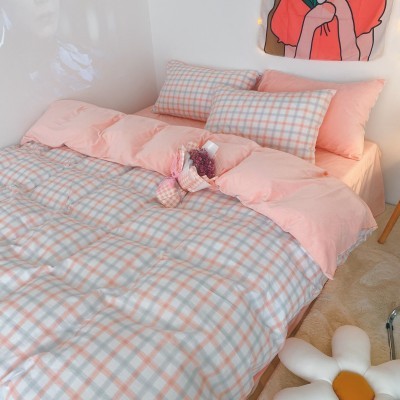 月亮ins床单双人床双人水晶加绒纯棉件套睡了床品套件