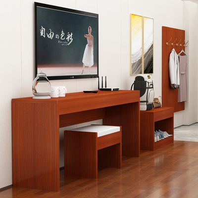 定制宾馆快捷酒店客房电视柜行李架电脑一体简约酒店行李柜