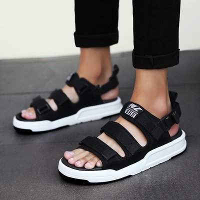 男童凉鞋滩鞋中大小学生防滑软底男孩胖脚青少年凉鞋