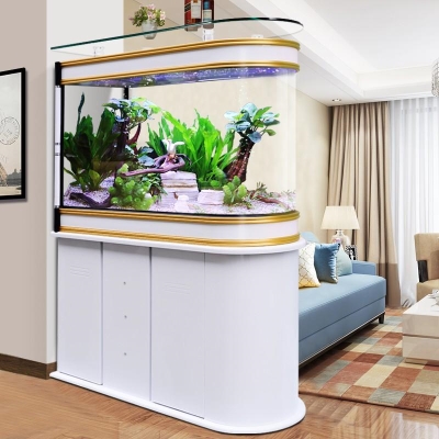 带鱼鱼缸隔断大厅客厅餐厅分隔创意卫生间玄关鱼缸