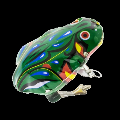 小孩跳跳蛙弹跳青蛙铁皮链劲小孩宝动物小动玩具发条玩具