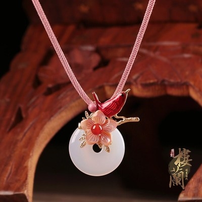 项链玛瑙锁骨脖子吊坠短款百搭约中国风配饰项链