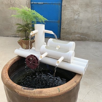 diy设计过滤设备瀑布水管流水养鱼pvc循环摆件