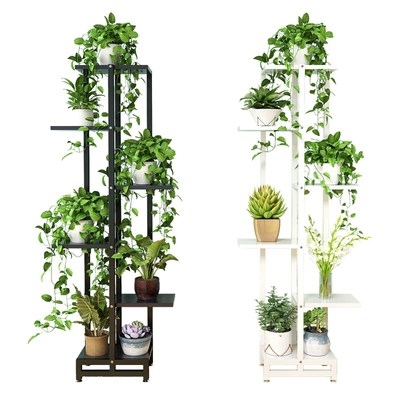 花架黑色钢架装饰环保绿箩角落摆饰现代简约多肉花架