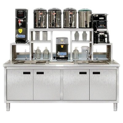 冰柜操作台水吧吧台茶店常温洗碗台上茶水制冷工作台