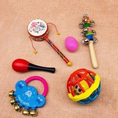 可咬抓岁童男摇铃玩具宝宝婴儿拨浪鼓训练传统拨浪鼓