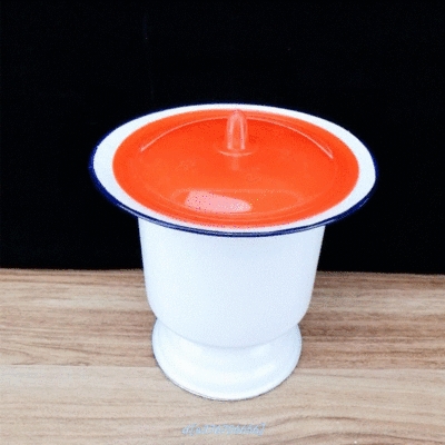 痰盂高脚搪瓷罐带家用成人带盖白色痰盂