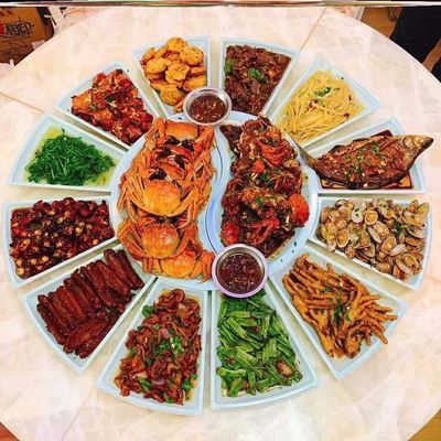 网红拼盘餐具组合摆盘酒席餐厅太极宴会密胺盘