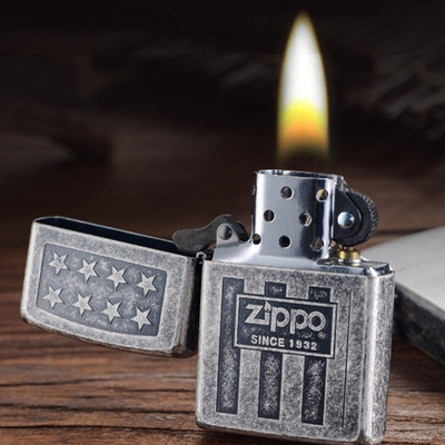 正品打火机zippo正版男士古银1932经典标志美国zippo