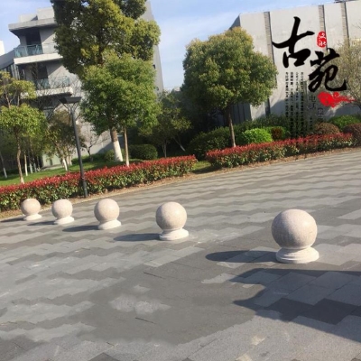 石球石墩子停车场交通墩子校园摆件车位挡车拦车石雕
