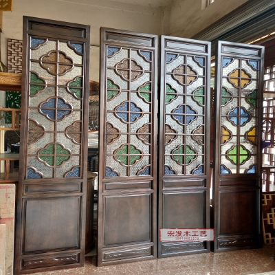 满洲仿古窗旧街改造海棠彩色玻璃压花艺术玻璃西关彩绘玻璃